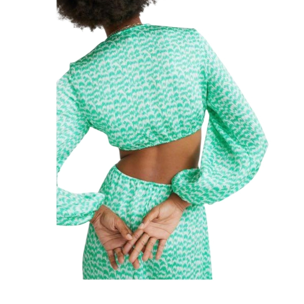 H&M Green and White Patterned Dress - Picture 6 of 7